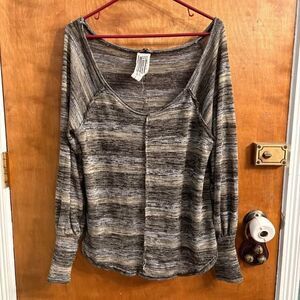 Free People Carolina Hacci Stripe Marled Knit Top